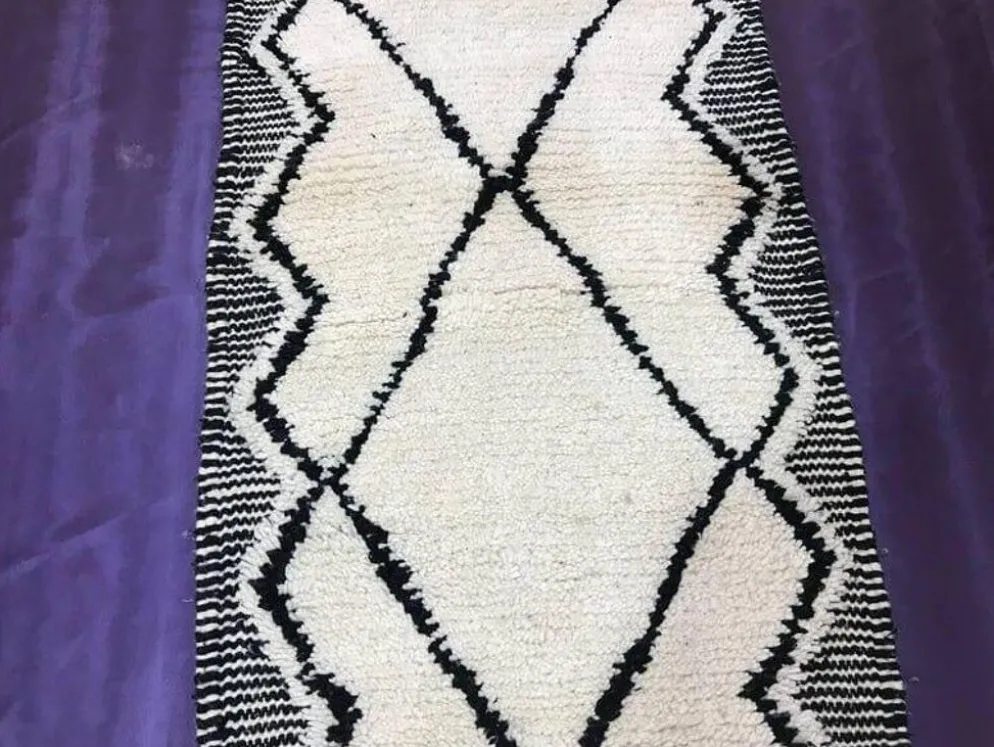 Tapis de couloir fait main traditionnelle artisanale taille 75/300 cm