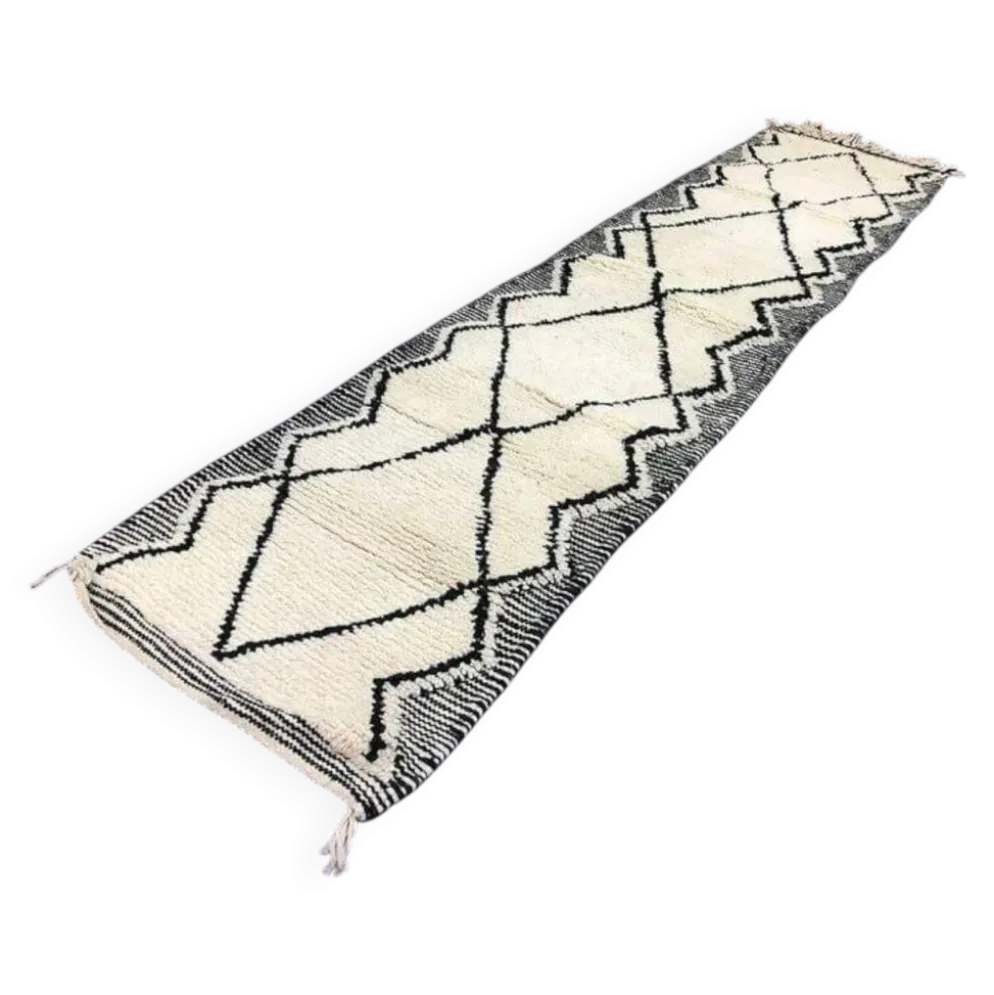 Tapis de couloir fait main traditionnelle artisanale taille 75/300 cm