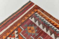 Tapis de couloir Kilim persan bordeaux vintage, 98 x 235 cm