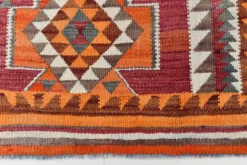 Tapis de couloir Kilim persan bordeaux vintage, 98 x 235 cm