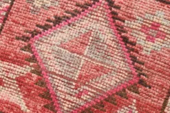 Tapis de couloir rouge cannelle 83 x 337 cm, tapis de couloir en laine turque, tapis ancien