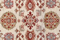 Tapis de couloir traditionnel en laine noué à la main, crème, rouge, tapis afghan pour la maison.