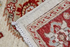 Tapis de couloir traditionnel en laine noué à la main, crème, rouge, tapis afghan pour la maison.