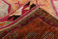Tapis de couloir turc corail, tapis anatolien à médaillons, 96x338 cm