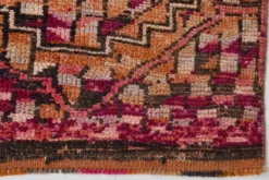 Tapis de couloir turc fuchsia et bordeaux, pièce unique