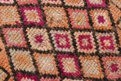 Tapis de couloir turc fuchsia et bordeaux, pièce unique