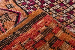 Tapis de couloir turc fuchsia et bordeaux, pièce unique