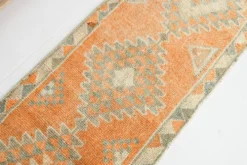 Tapis de couloir vintage géométrique orange doux 3x12, 81x378 cm