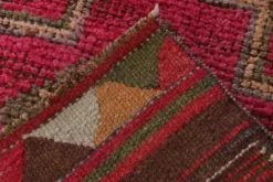 Tapis de couloir vintage tribal rose et rouge 3x10, 80x306 cm