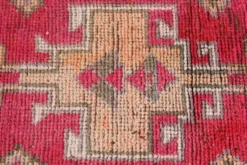 Tapis de couloir vintage tribal rose et rouge 3x10, 80x306 cm