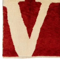 Tapis de la Saint-Valentin. Tapis moderne Pop Art 'AMOUR'. 100% Laine. Cadeaux de la Saint-Valentin.