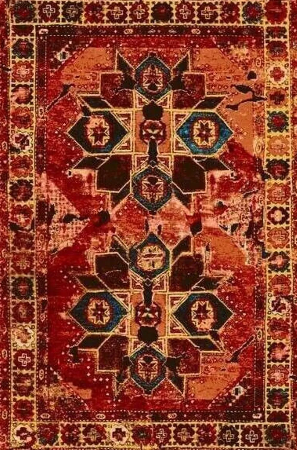 Tapis de maison oriental multicolore