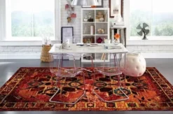 Tapis de maison oriental multicolore
