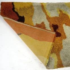 Tapis de salon italien en orange brûlé et beige des années 1960