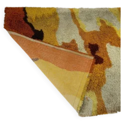 Tapis de salon italien en orange brûlé et beige des années 1960
