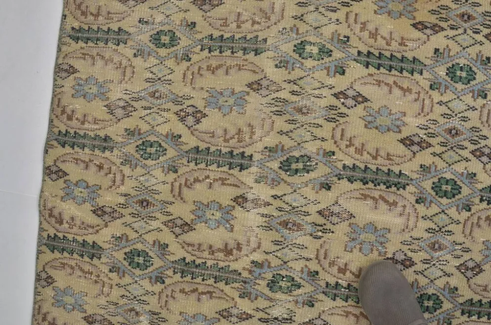 Tapis de sol vintage géométrique Oushak sku 1563