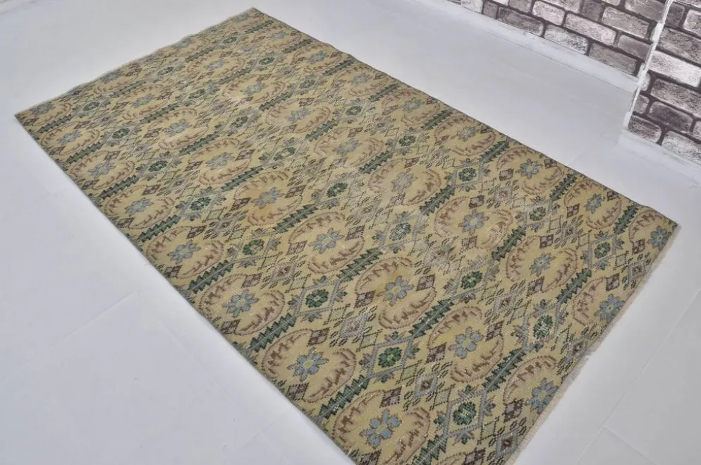Tapis de sol vintage géométrique Oushak sku 1563