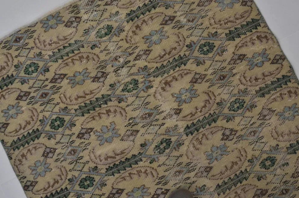 Tapis de sol vintage géométrique Oushak sku 1563