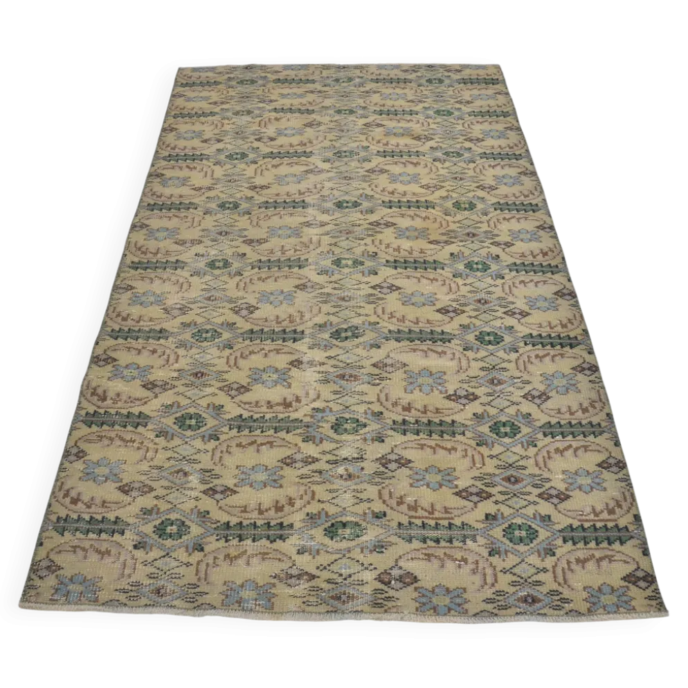 Tapis de sol vintage géométrique Oushak sku 1563