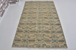 Tapis de sol vintage géométrique Oushak sku 1563