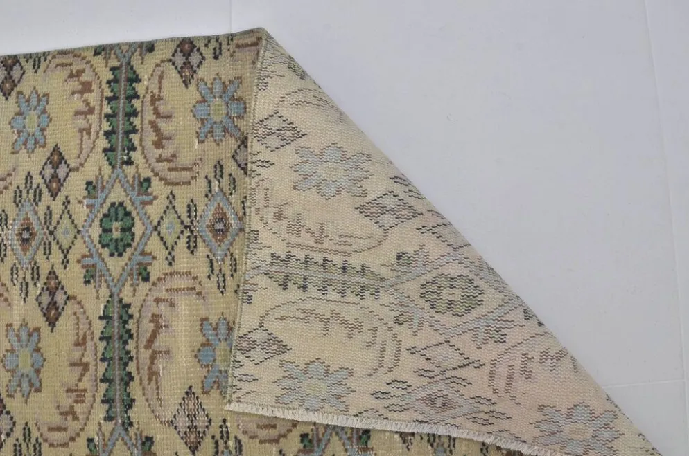 Tapis de sol vintage géométrique Oushak sku 1563