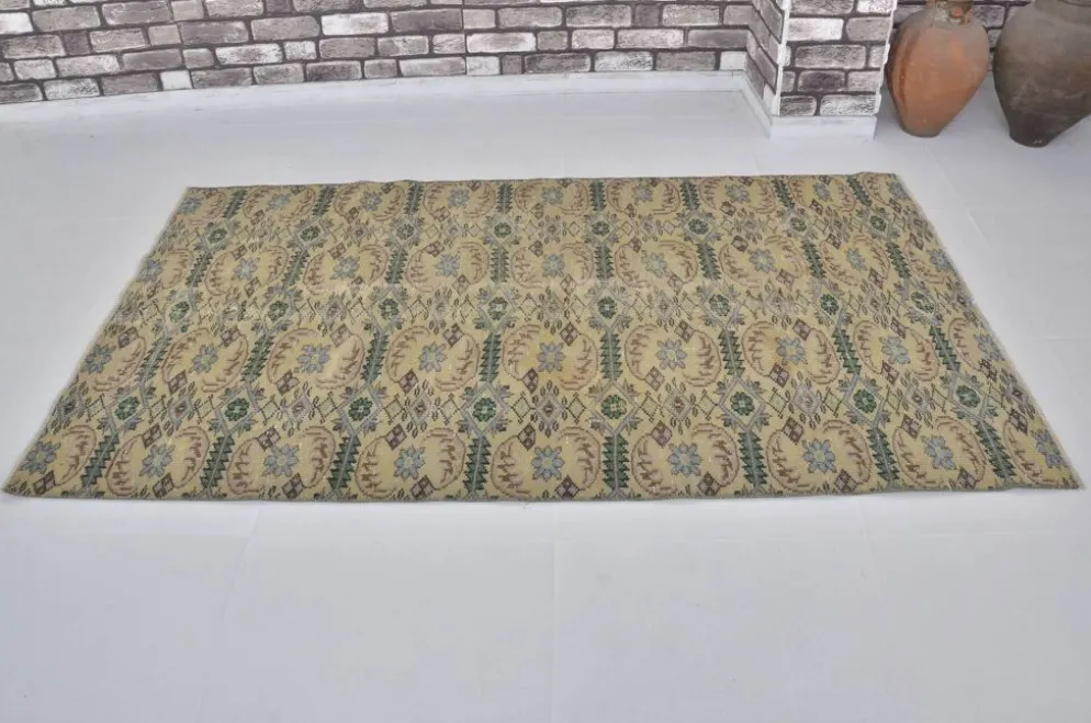Tapis de sol vintage géométrique Oushak sku 1563