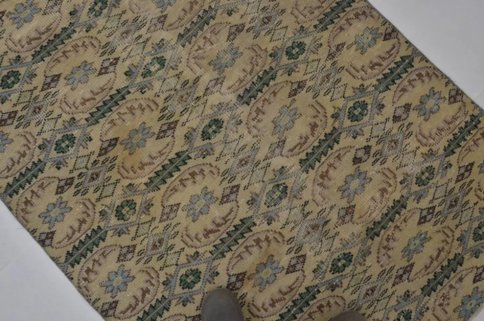 Tapis de sol vintage géométrique Oushak sku 1563