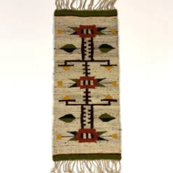 Tapis de table mural en kilim en laine Pologne années 1970