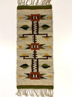 Tapis de table mural en kilim en laine Pologne années 1970