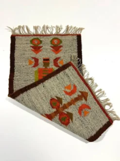 Tapis de table mural en kilim en laine Pologne années 1970