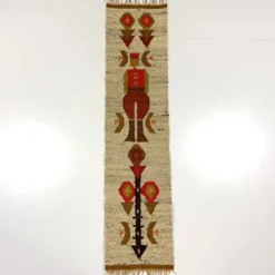 Tapis de table mural en kilim en laine Pologne années 1970