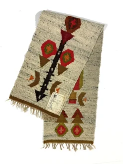 Tapis de table mural en kilim en laine Pologne années 1970