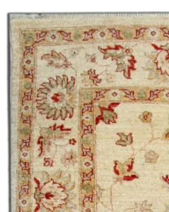 Tapis en laine crème à motif floral, fait main, style oriental moderne, pour salon, 176 x 228 cm