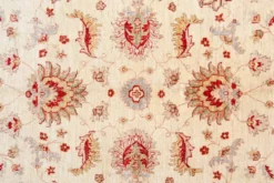 Tapis en laine crème à motif floral, fait main, style oriental moderne, pour salon, 176 x 228 cm
