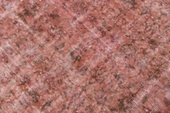 Tapis en laine fait main vintage turc rose poussiéreux oversize, 198x297 cm