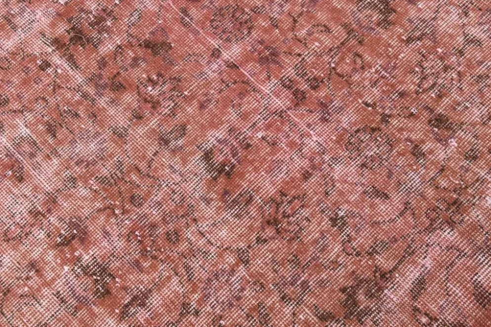 Tapis en laine fait main vintage turc rose poussiéreux oversize, 198x297 cm