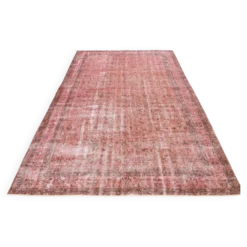 Tapis en laine fait main vintage turc rose poussiéreux oversize, 198x297 cm