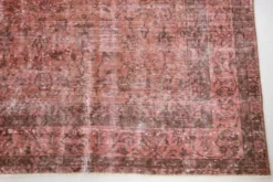 Tapis en laine fait main vintage turc rose poussiéreux oversize, 198x297 cm