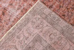 Tapis en laine fait main vintage turc rose poussiéreux oversize, 198x297 cm