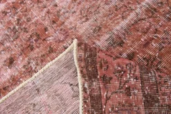 Tapis en laine fait main vintage turc rose poussiéreux oversize, 198x297 cm