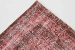 Tapis en laine fait main vintage turc rose poussiéreux oversize, 198x297 cm