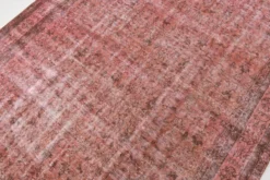 Tapis en laine fait main vintage turc rose poussiéreux oversize, 198x297 cm