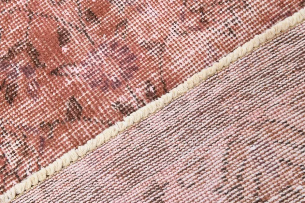 Tapis en laine fait main vintage turc rose poussiéreux oversize, 198x297 cm