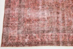 Tapis en laine fait main vintage turc rose poussiéreux oversize, 198x297 cm