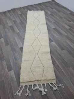 Tapis en laine naturelle traditionnelle artisanale taille 75/300 cm