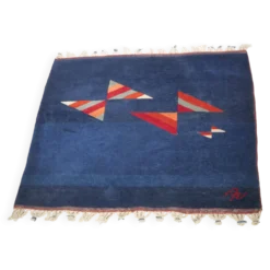 Tapis en laine noué à la main postmoderne du Népal, vintage des années 1980