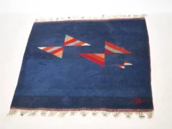 Tapis en laine noué à la main postmoderne du Népal, vintage des années 1980