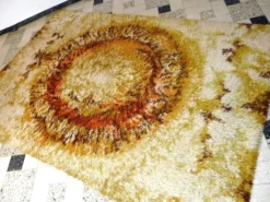 Tapis en laine OpArt moderniste abstrait d'Ege Rya, Danemark, années 1960.