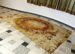 Tapis en laine OpArt moderniste abstrait d'Ege Rya, Danemark, années 1960.
