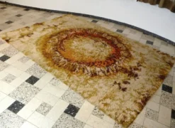 Tapis en laine OpArt moderniste abstrait d'Ege Rya, Danemark, années 1960.